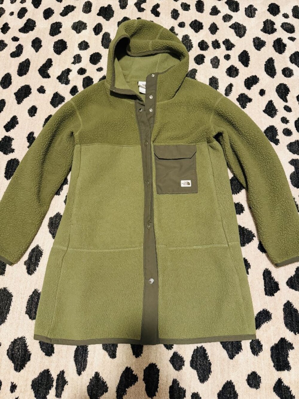 North Face Cragmont Fleece Coat Parka Small Green